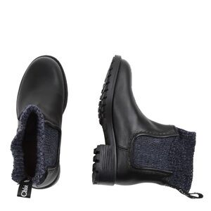 Chloé Girl Black Ankle Boots with Knit Cuff size 29